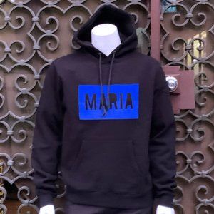 Men’s Maria By Fifty Black | Blue Fleece Hoodie NWT